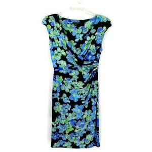 Lauren Ralph Lauren Floral Print Cap Sleeve Sheath Dress Womens Size 8